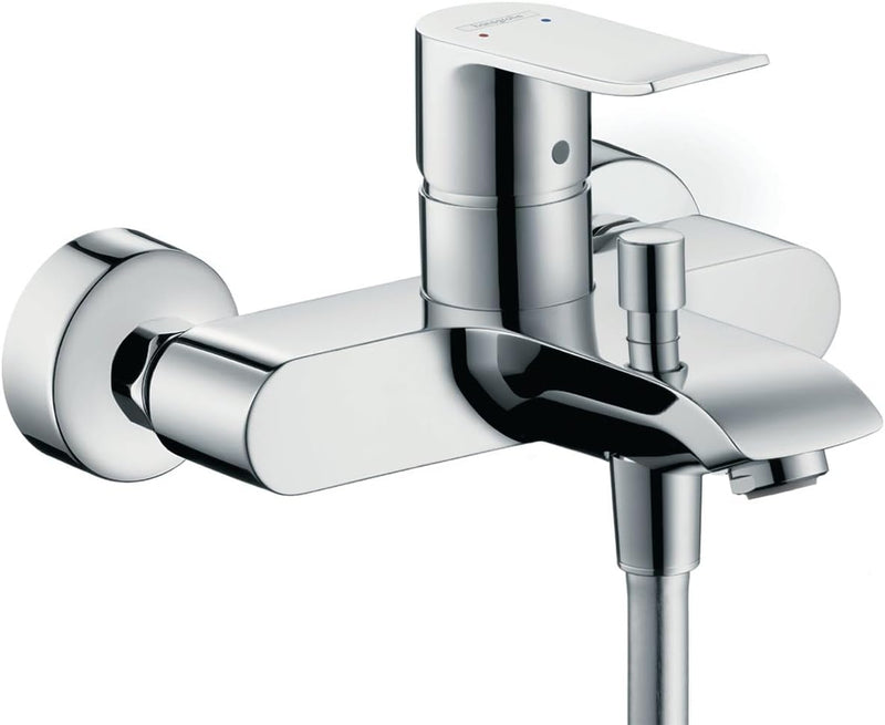 Hansgrohe Wannenarmatur Metris, 31480000, Aufputz Einhebel-Wannenmischer, mit Schalldämpfer, Keramik