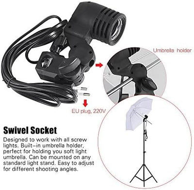 Andoer Fotostudio Set, 1,8m x 2,7m Hintergrund Stützsystem mit Softbox, 45W Fotolampe, Reflektor, We