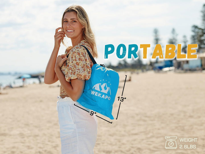 Wekapo Aufblasbarer Lounger mit Tragebeutel, Sicherungsstock und Pflaschenöffner für Reisen, Camping