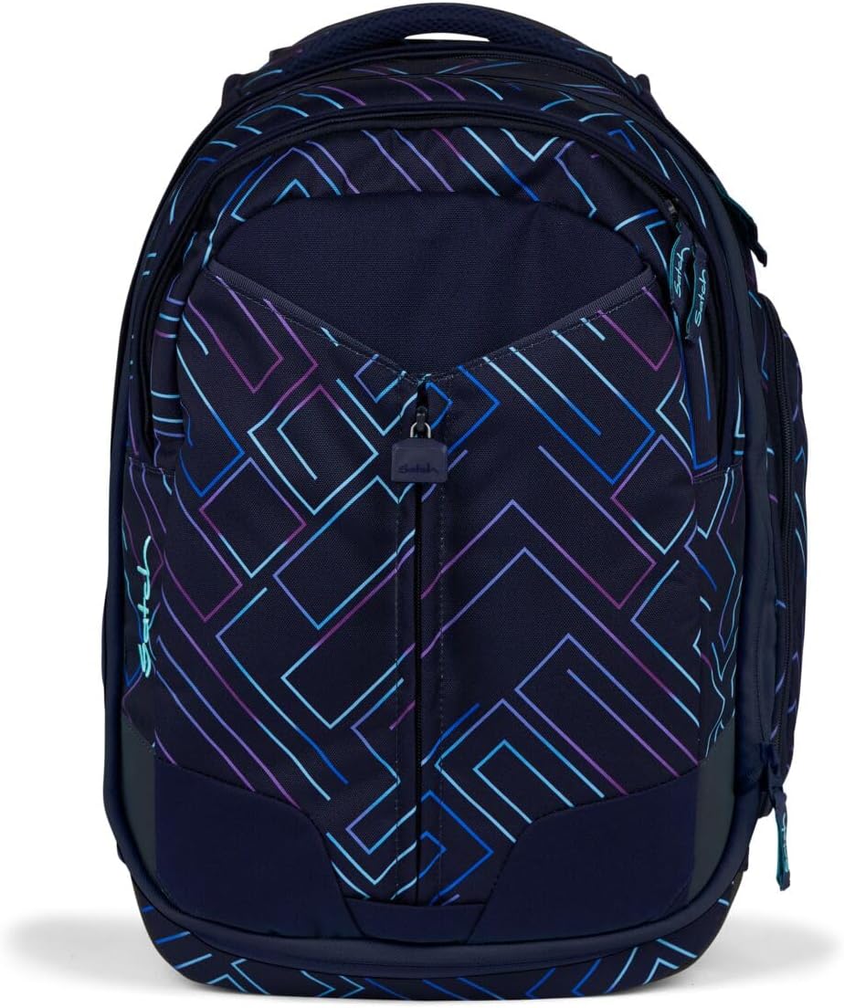 Satch Match Schulrucksack Set 3tlg. (Purple Laser) inkl. Schlamperbox und Sporttasche, Purple Laser