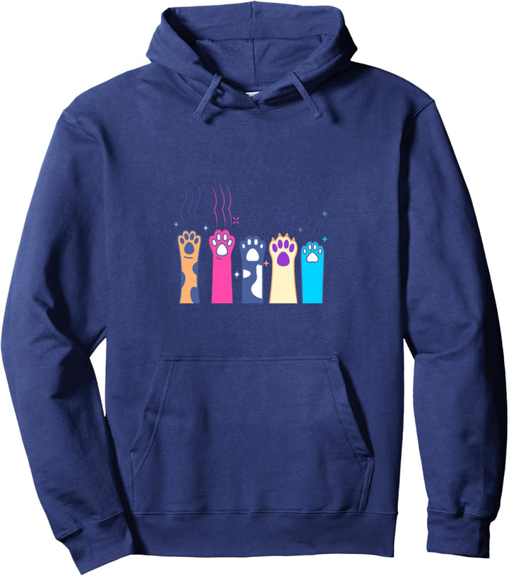 Bunte Katzenpfoten Pullover Hoodie