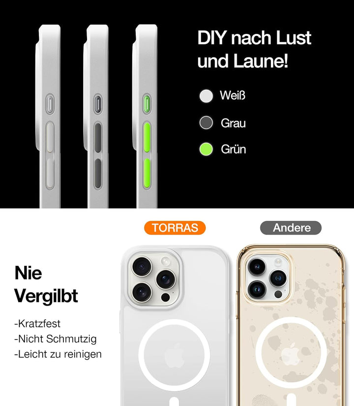 TORRAS für iPhone 15 Pro Max Hülle für Magsafe (TOP Militärschutz & Magnetkraft) Extrem Haltbarkeit