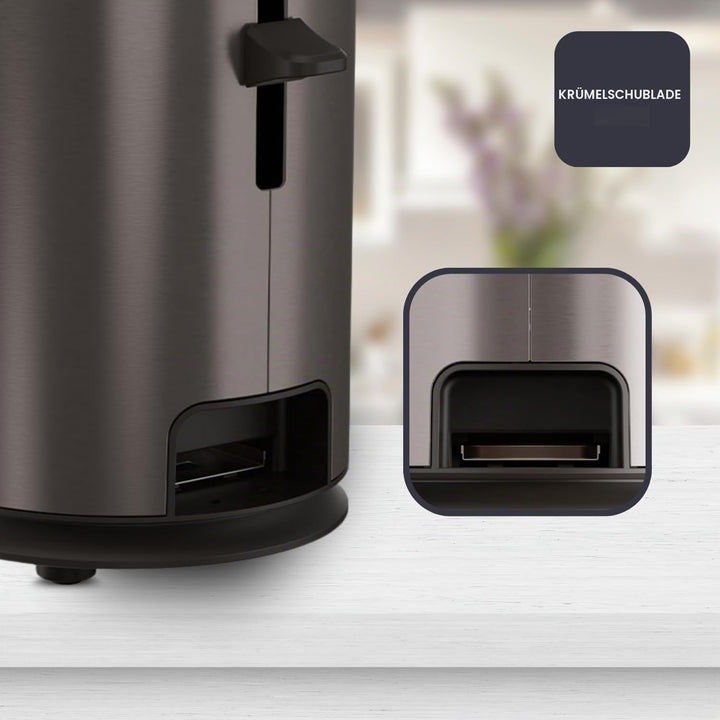 Black+Decker - Toaster BXTO1002E 1000W | Extra breite Schlitz 260x42 mm | 7 Bräunungsstufen | 3 Funk