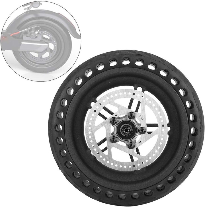 M365 Scooter Vollreifen mit Nabe und Bremsscheibe, Scooter Reifen Pannensicheres Hinterrad Radnabenr