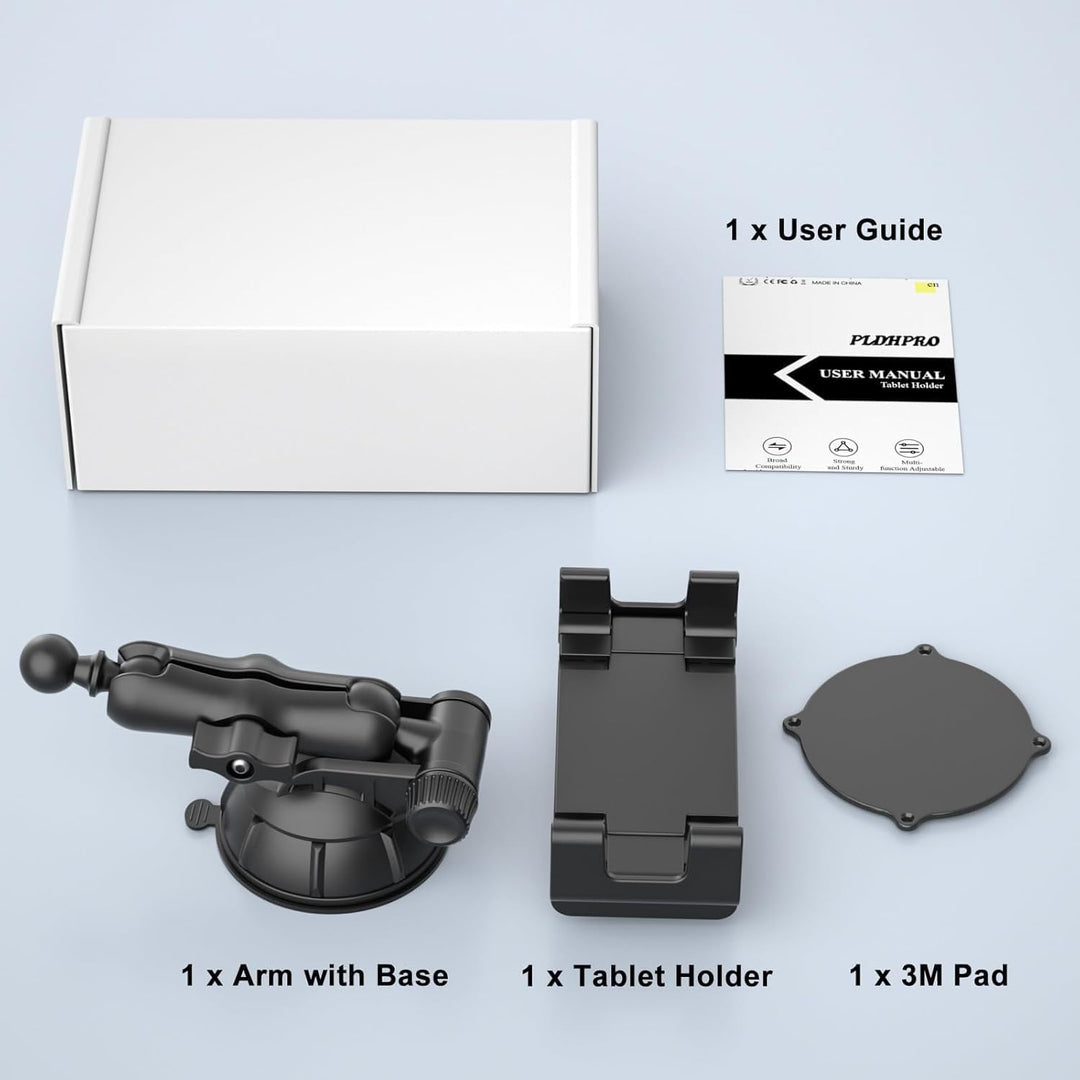 PLDHPRO iPad Halterung Auto Vorne, Tablethalterungen Auto Saugnapf für Windschutzscheibe &amp; Armaturen
