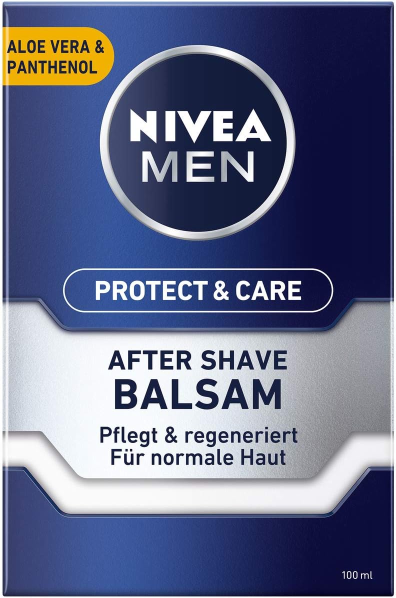 NIVEA MEN Protect & Care After Shave Balsam im 4er Pack (4 x 100 ml), beruhigendes After Shave, Haut