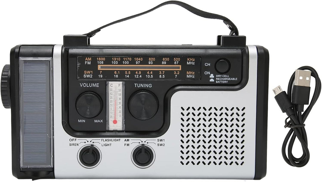 Tragbares LED-Handkurbelradio AM FM SW Solardynamo-Notfallradio für Den Aussenbereich mit Tragbarer