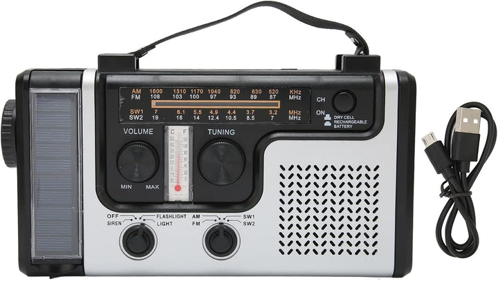 Tragbares LED-Handkurbelradio AM FM SW Solardynamo-Notfallradio für Den Aussenbereich mit Tragbarer