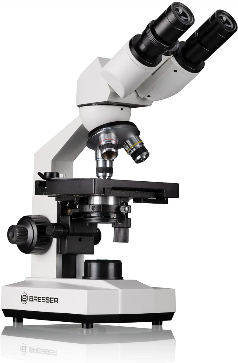 Bresser biologisches Durchlicht-Mikroskop, Erudit Basic Bino 40x-400x, Grob- und Feinfokussierung &