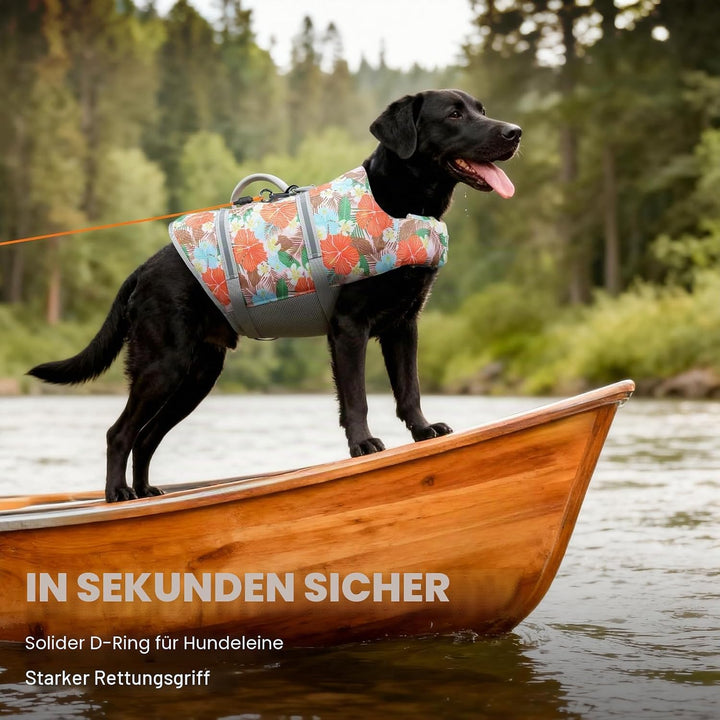 VIVAGLORY Rip Stop Schwimmweste Hund, Hundeschwimmweste, Schwimmhilfe & Auftrieb, Rettungsweste Hund
