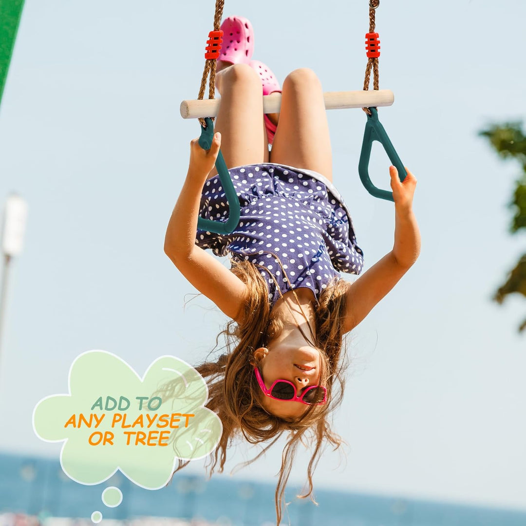 REDCAMP Schaukelgarnitur, Kinderschaukel Outdoor Indoor und Trapeze Schaukel mit Gymnastics Rings, W