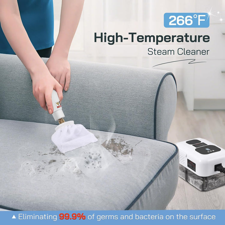 Dampfreiniger, 2500W Handheld Dampfreiniger mit 6 Zubehör, 1200ml Wassertank, 9 Dampfstufen für Küch