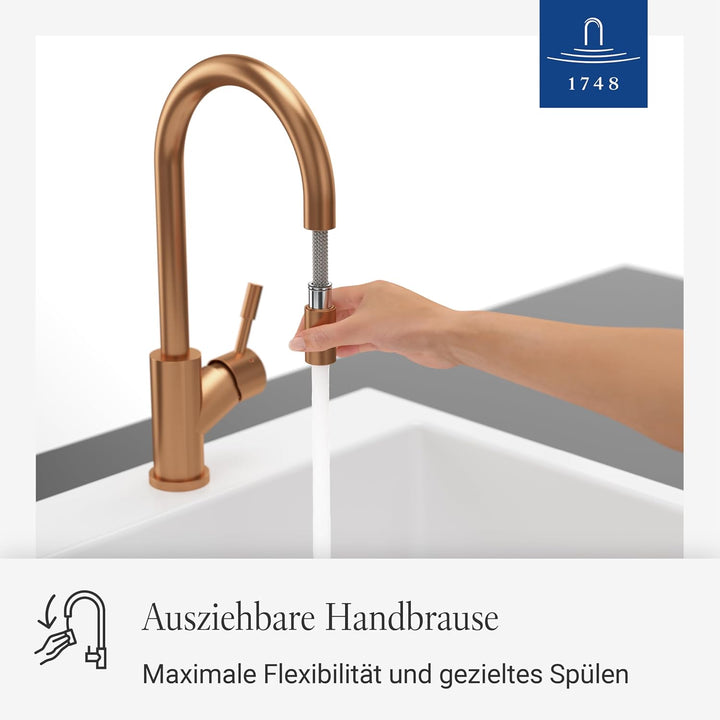 Villeroy &amp; Boch Umbrella Flex | Hochdruck | Einhand-Küchenarmatur mit herausziehbarer Handbrause | B