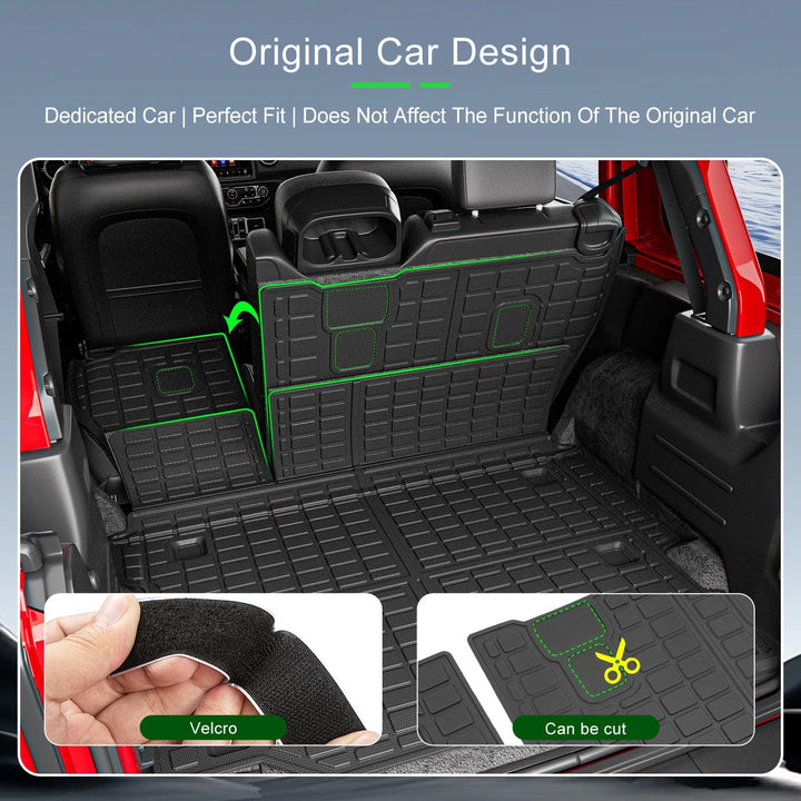 xipoqix Kofferraummatte kompatibel mit Jeep Wrangler JL Unlimited 4X4 TPE Cargo Liner Kofferraummatt