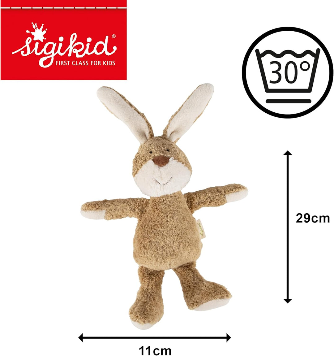 SIGIKID 39520 Kuscheltier Hase Green Mädchen und Jungen Babyspielzeug empfohlen ab Geburt beige Hase