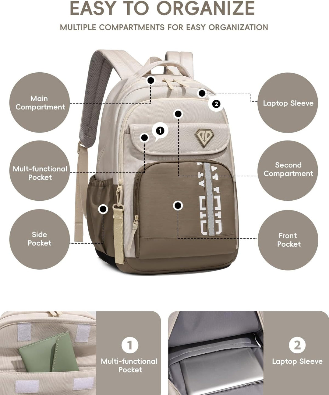 Amythe Schulrucksack Jungen Teenager 10-18 Jahre, Gross Rucksack Schule Oberstufe Schultasche Junior