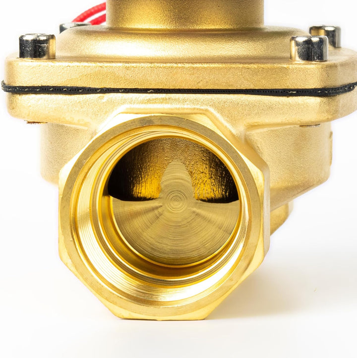 U.S. Solid 1-1/4" Messing Elektrisch Magnetventil 230V AC stromlos geschlossen VITON Wasser Luft Öl