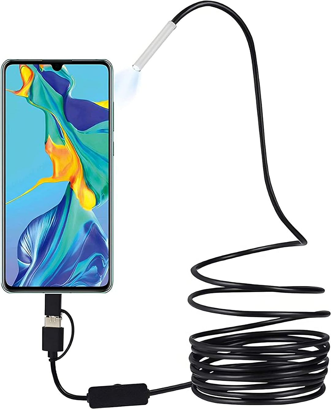 Retoo Endoskop USB-C HD für Android, 3.9 mm Endoskopkamera mit LED wasserdichte, Megapixel Inspektio