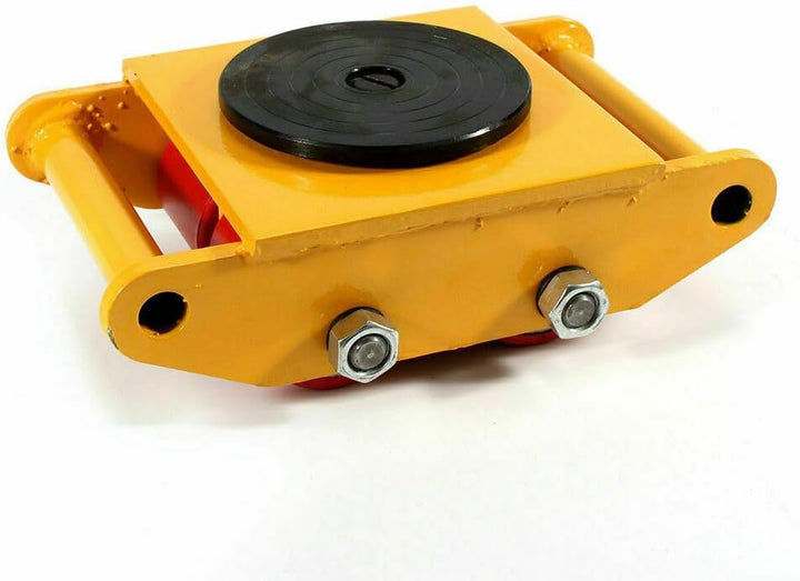 6T Transportroller Schwerlastwagen Panzerrolle Industrierolle Maschinenroller 360° schwenkbar (Gelb)