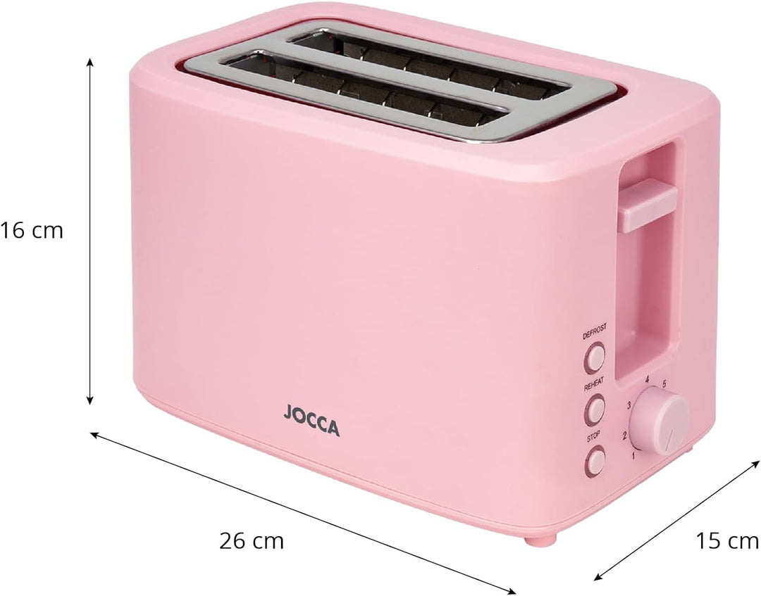 JOCCA - Toaster mit 2 Scheiben, Nature-Linie Toaster / 7 Toaststufen/Auftauen, Aufwärmen und Abbrech