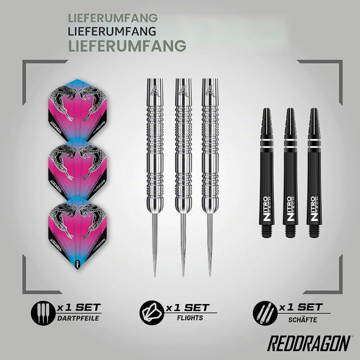 RED DRAGON Peter Wright Snakebite Euro 11: 20g oder 24g Tungsten Darts mit Flights und Schäfte 24.0