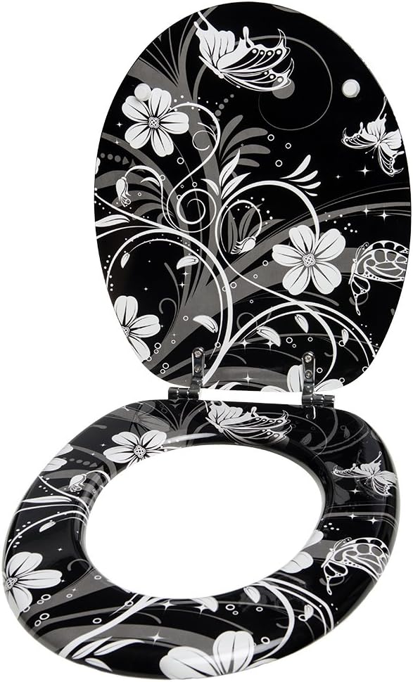 Sanilo WC Sitz, viele schöne schwarze Toilettendeckel zur Auswahl, hochwertige und stabile Qualität