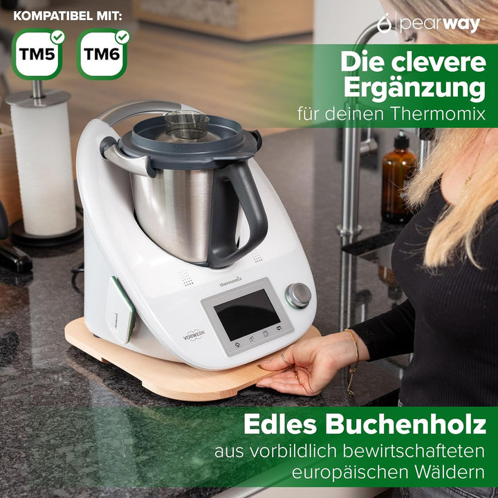 Gleitbrett für Thermomix TM6 &amp; TM5 | Premium Thermomix Gleitbrett aus FSC HOLZ MADE IN EU | leicht g