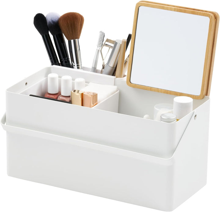 YAMAZAKI Tower 5453 Make-up Box, Weiss, Weiss