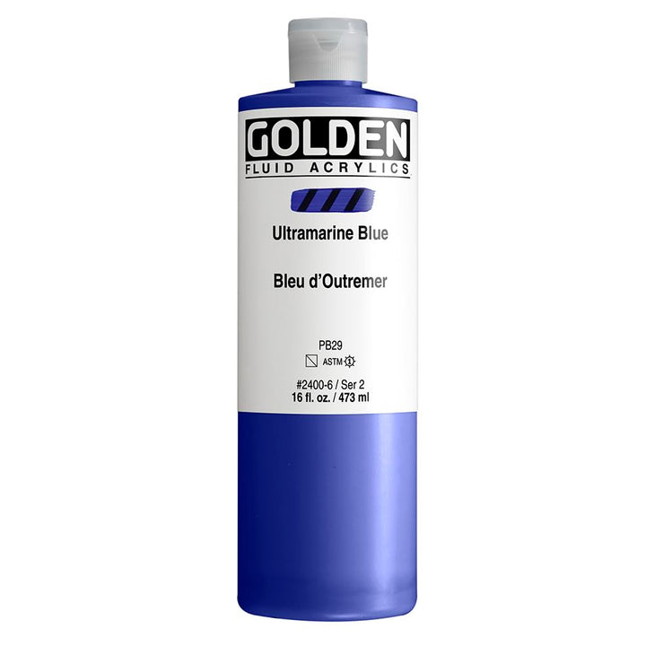 Golden : Fluid Acrylic Paint : 473ml (16oz) : Ultramarine Blue Blau - Marineblau (Ultramarino), Blau