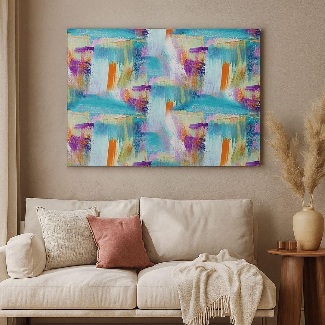 Bilder auf Leinwand 100x70cm Leinwandbild mit Rahmen Abstraktion modern Gross Wanddeko Bild Schlafzi