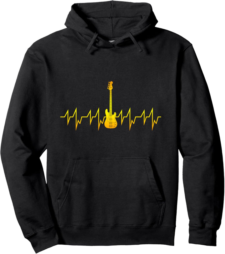 Bassist Musiker Bass Gitarrist Herzschlag Bass Gitarre Pullover Hoodie