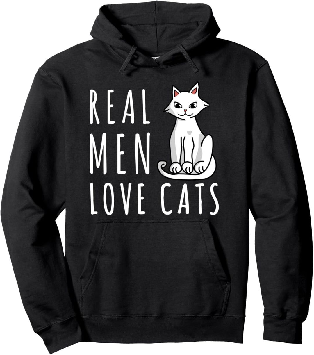 Echte Männer lieben Katzen für Katzenväter und jeden Katzenmenschen Pullover Hoodie