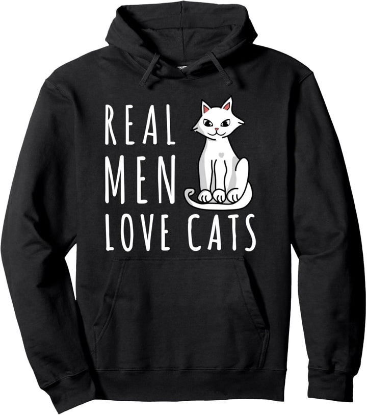 Echte Männer lieben Katzen für Katzenväter und jeden Katzenmenschen Pullover Hoodie