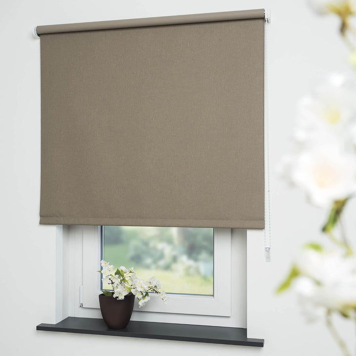 Liedeco® Rollo, Fenster Rollo, Kettenzug-Rollo / 62 x 180 cm (Breite x Höhe), caffee/Verdunkelnd, Ab