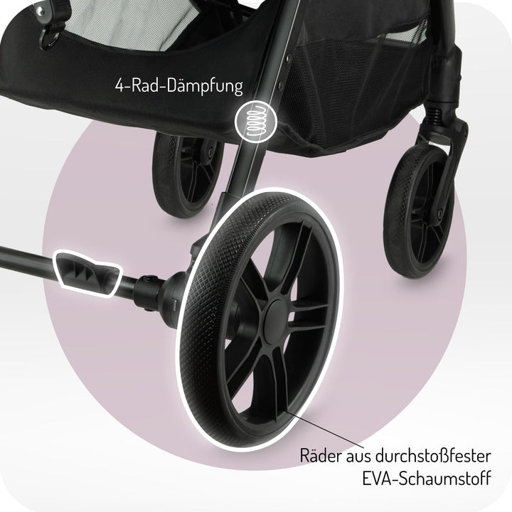 MoMi Kinderbuggy CLARA, Kinderwagen ab dem 6. Lebensmonat, bis 22 kg Körpergewicht, 5-Punkt-Sicherhe