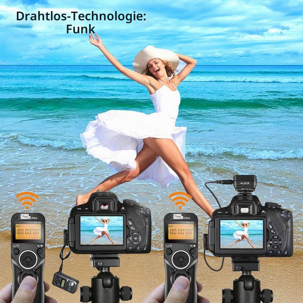 Fernauslöser Kompatibel für Nikon, PIXEL TW-283 DC2 Funk Fernauslöser Kabellos Drahtauslöser Timer F