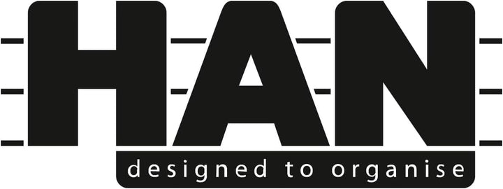 HAN Holz-Karteirog für 1500 DIN A5 quer Karteikarten inkl. 1 Metallblattstütze, mit Beschriftungsfel