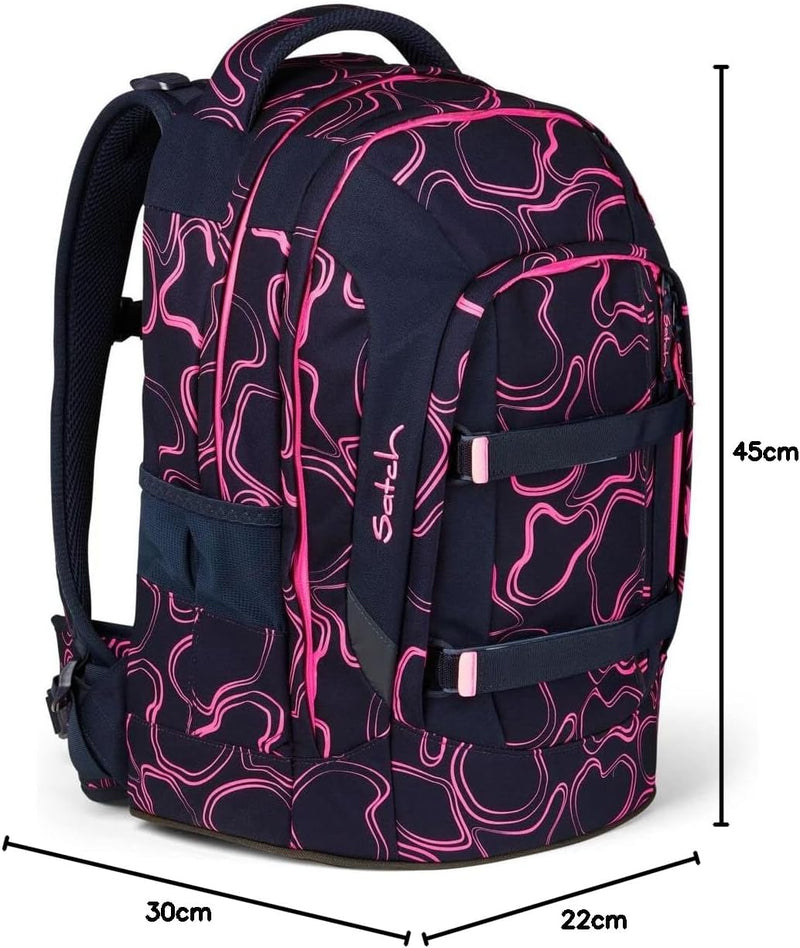 satch Pack Schulrucksack Set 3tlg. mit Sporttasche und Schlamperbox Pink Supreme