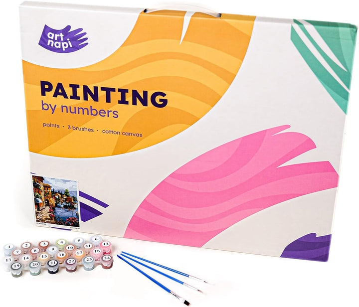 Artnapi Malen Nach Zahlen Erwachsene Kinder Kits MIT RAHMEN 40 * 50 cm (Sternennacht an der Rhone Va
