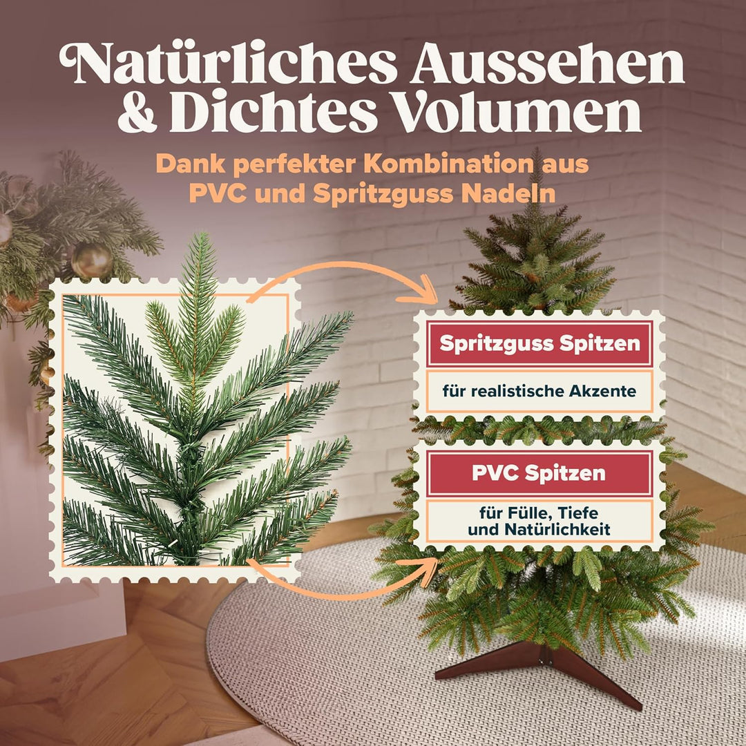 Premium Weihnachtsbaum künstlich 90cm -TESTSIEGER - Naturgetreu, dichte Zweige, Künstlicher Weihnach