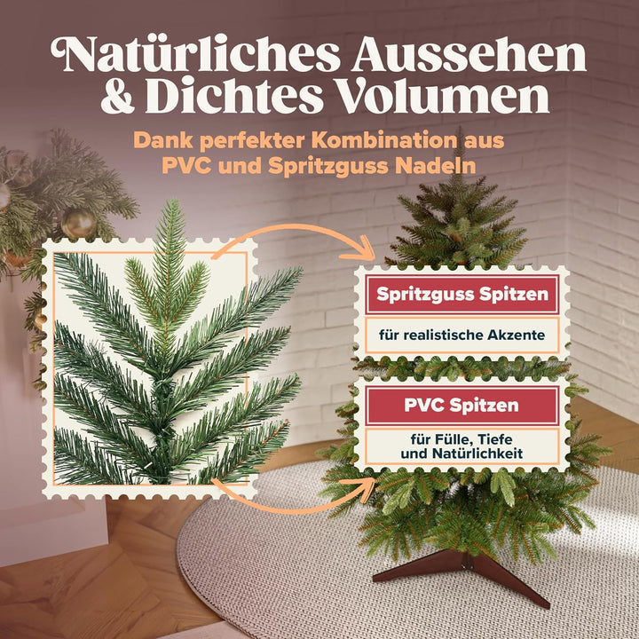 Premium Weihnachtsbaum künstlich 90cm -TESTSIEGER - Naturgetreu, dichte Zweige, Künstlicher Weihnach