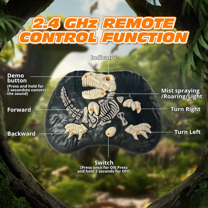 Technock Wiederaufladbares Ferngesteuertes Dinosaurier Spielzeug, Grosser T-Rex Roboter mit 2.4GHz F