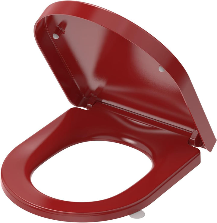 YEAUPE PRO Toilettendeckel mit Absenkautomatik D-Form [KURZ],WC Sitz mit Puller Lid,Toilettensitz mi