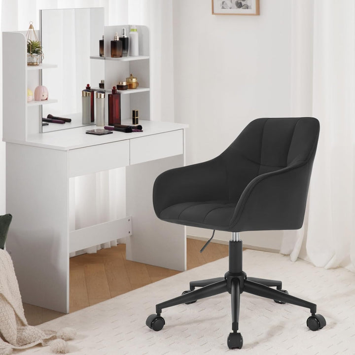 WOLTU Homeoffice Stuhl, Schreibtischstuhl, Drehstuhl, Schminkstuhl, höhenverstellbar, bis 150 kg bel