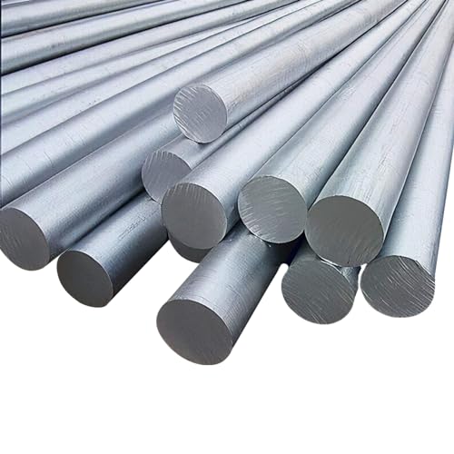 TEN-HIGH Aluminium Rod Round Bar,6061 T6 Metal Solid Aluminium Bar,silberfarbig eloxiert,hohe Leitfä