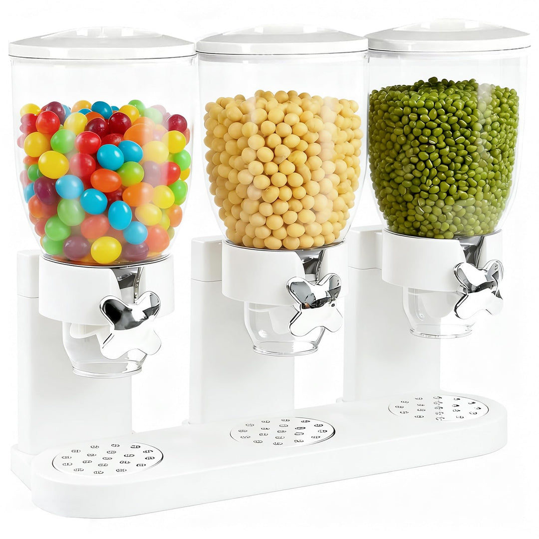 Cereal Dispenser 2L, Dreifacher Müsli Verteiler für die Arbeitsplatte, Müslispender 3er Set Luftdich
