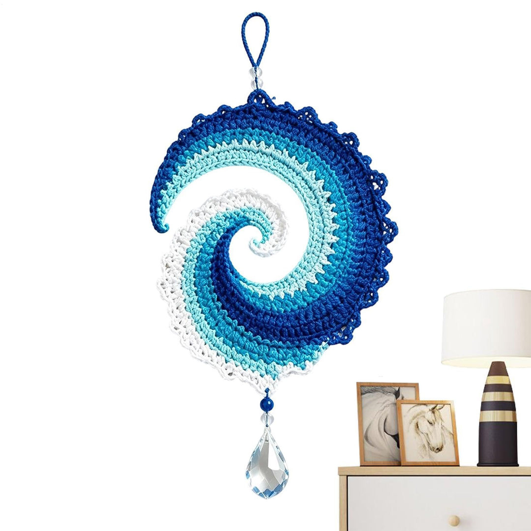 Spiral Wind Spinner, Beginner Crochet Kit with Window Decor Set, 20x15x4cm | Crochet Wind Spinner, G