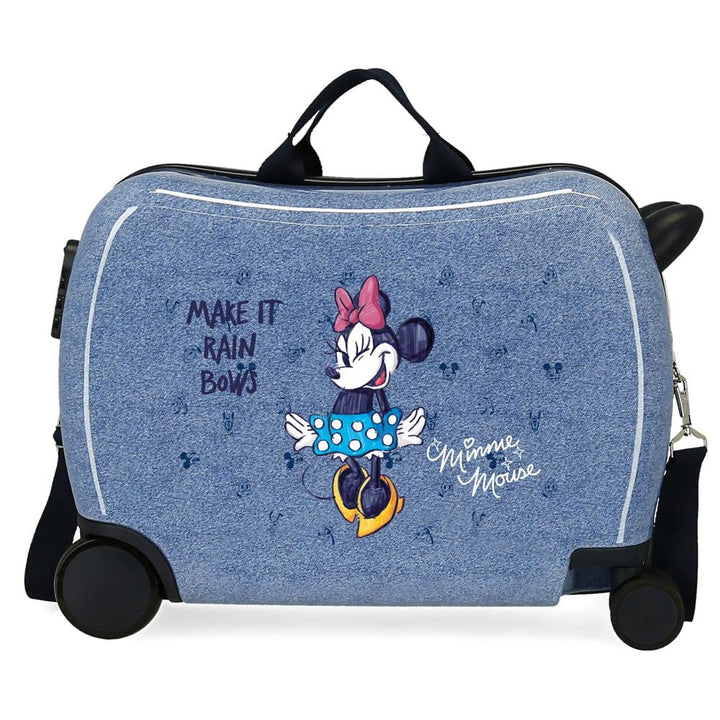 Disney Minnie Make it Rain Bows Kinder Koffer Blau 50 x 38 x 20 cm starres ABS Seitenkombinationssch