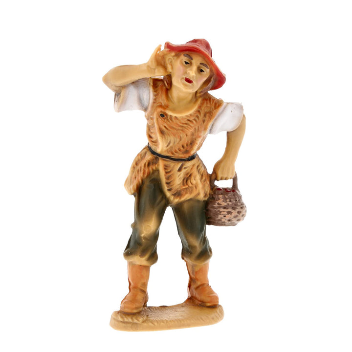 Marolin Hirte lauschend mit Korb, zu 12cm Fig. (Kunststoff)
