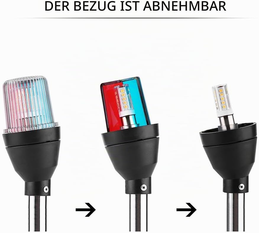 Keenso Marine Positionslichter, 12V 2,5W LED-Navigationsleuchte Marine Ankerlicht Küstenlinie Rot/We